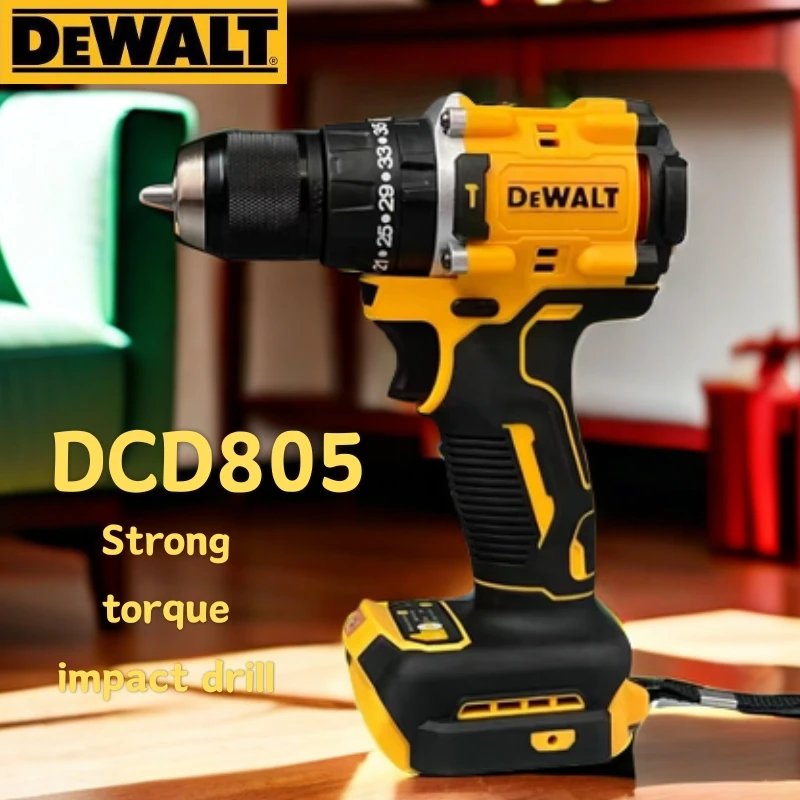 DeWalt-DCD805 Ferramenta Elétrica, Furadeira Elétrica, 20V, Sem Escova, Chave De Fenda Sem Fio, Chave De Impacto, Broca Compacta, Driver, Ferramentas Elétricas