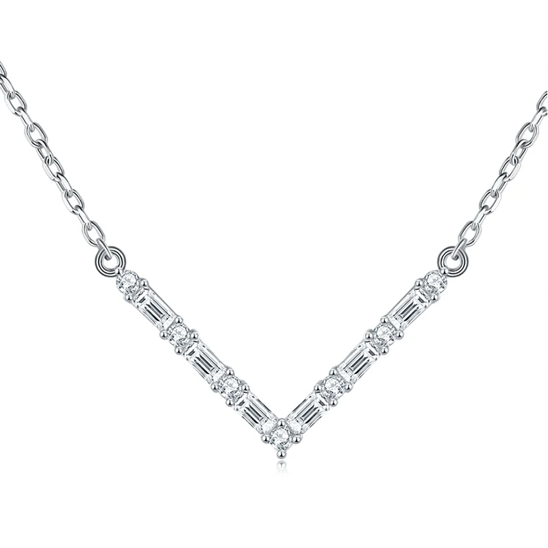 

Ожерелье KEEP YES V-образной формы 1.5*3мм 0.58ct с муассанитом для женщин, сверкающий кулон с лабораторным бриллиантом, ювелирное изделие из стерлингового серебра 925 пробы