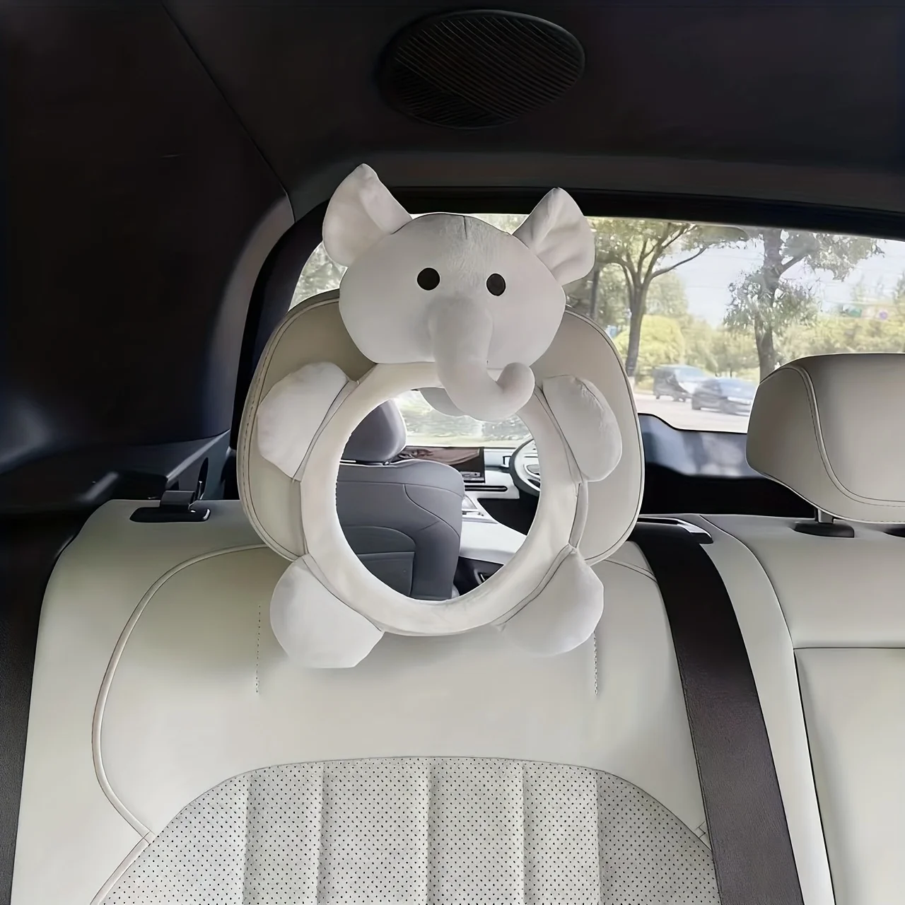 赤ちゃん象の形をした視覚トレーニングおもちゃ、ミラー付き、自己発見、運動能力の発達、柔らかい吊り下げ感覚遊び、車用