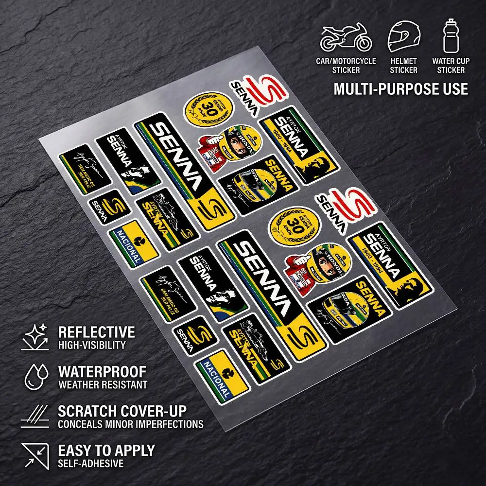 A-aYrToN sEnNa-A Safety Reflective Waterproof Auto Decal Scratch Cover Stickers Universal For Bike Helmet Mug Refrigerator