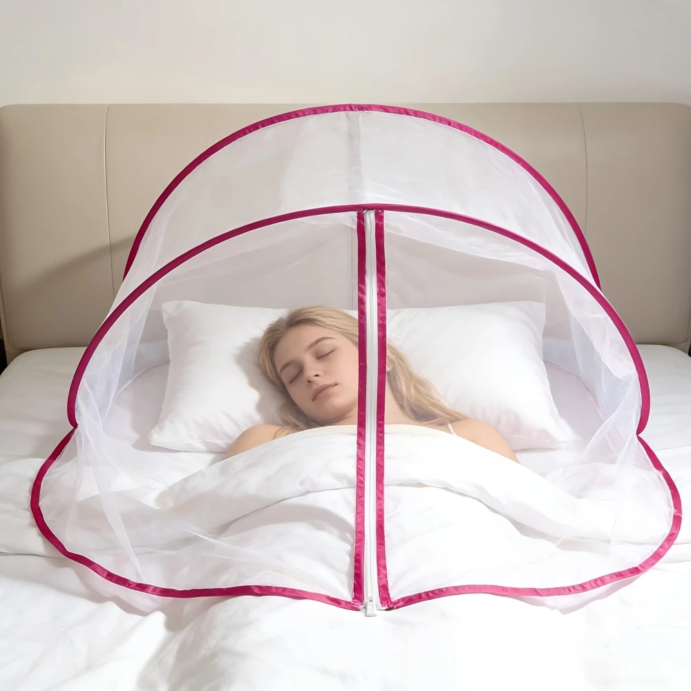 Novelty Pop-Up Bed Mosquito Net Tent Foldable Single Person Bed Canopy with Zipper Portable Insect Protection for Home Travel view 4