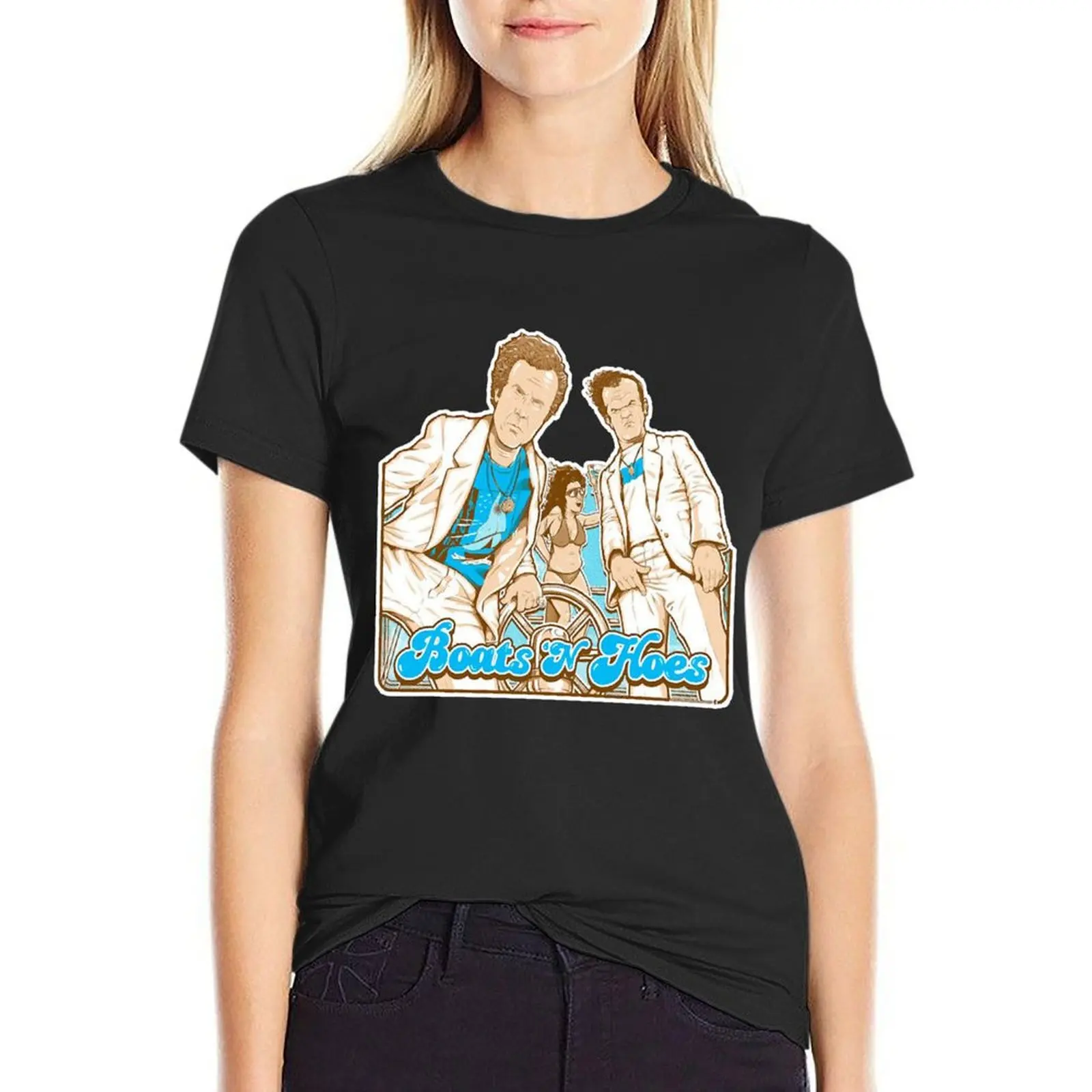 Prestige Worldwide Funny Cool Boats and Hoes Movie Quote Boats and Hoes Step Brothers T-Shirt