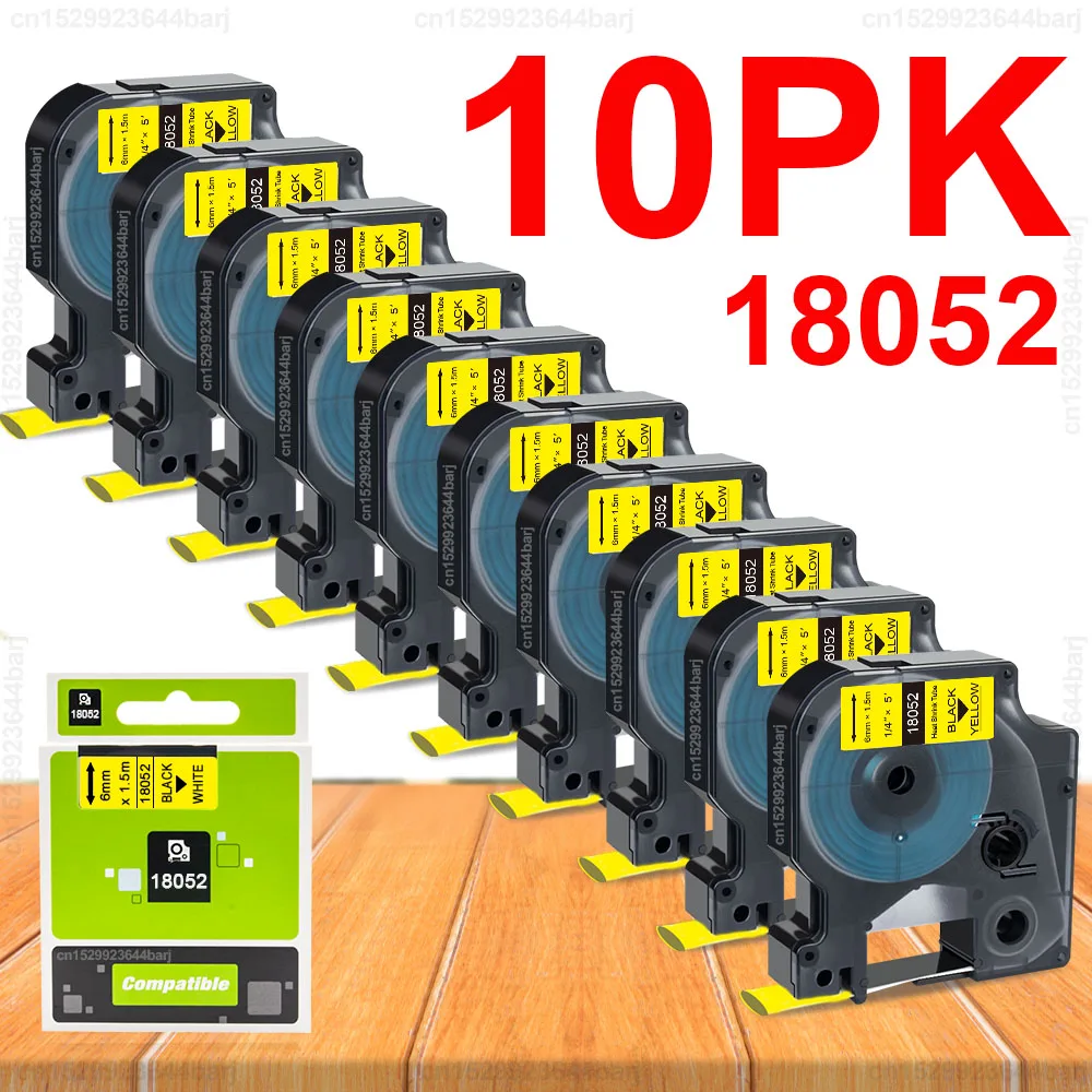 10PK 18052 labels Összeegyeztethető számára dymo Rinocérosz 18051 18055 18053 18054 18056 1805443 1805444 Gabalyodik Hátrálás csöves számára 4200 5200 Nyomdász