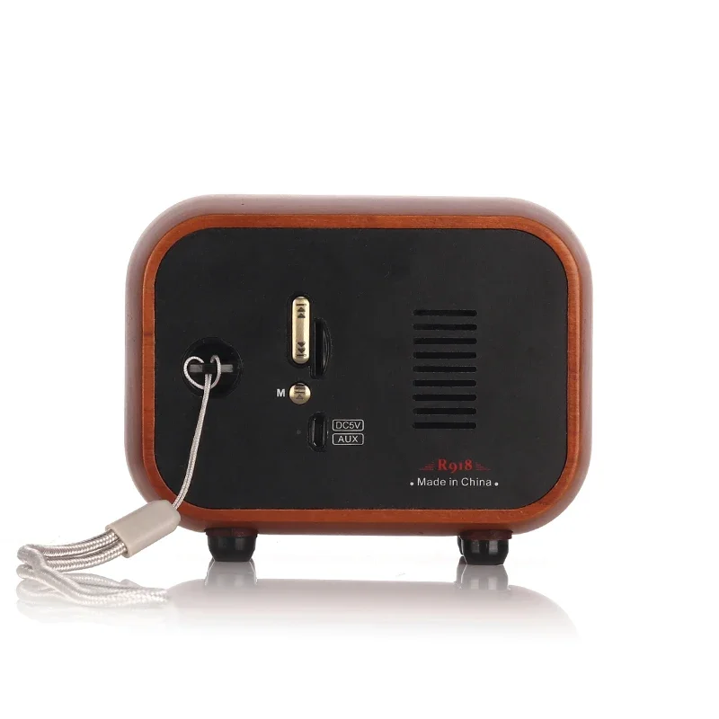 2025 Kinscoter portatile in legno massello retrò radio FM classico mini altoparlanti wireless BT con AUX TF