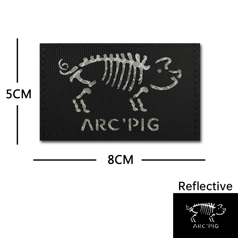 Animal badges tiger Laser Engraving IR Reflective Armband Fun Armband Skeleton Cat Morale Skeleton Dog Outdoor Backpack Patch