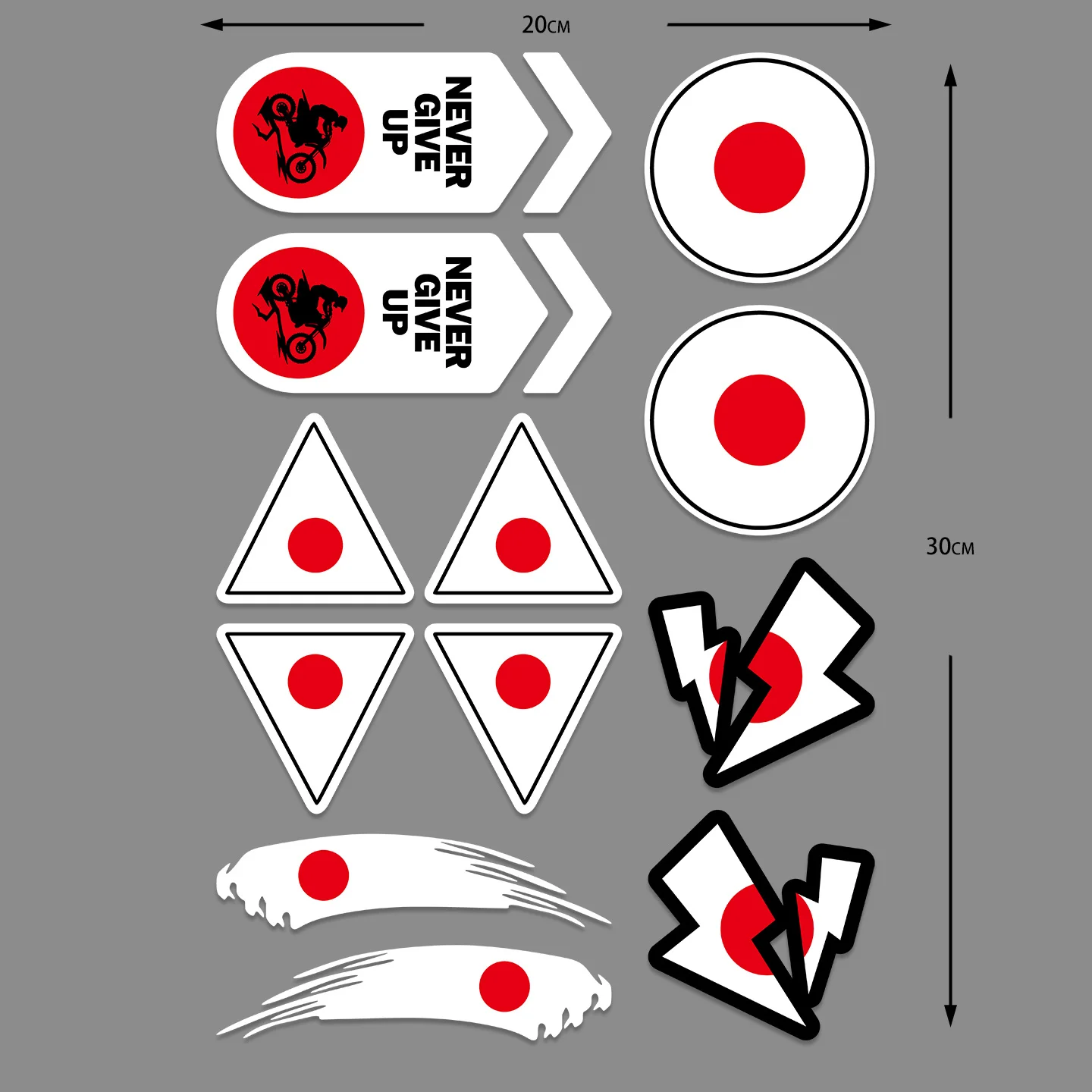 Japan Flag Reflective Waterproof Vinyl Sticker, Decal with Motorcycle Pattern for Motorcycle Helmet and Car Custom Decor