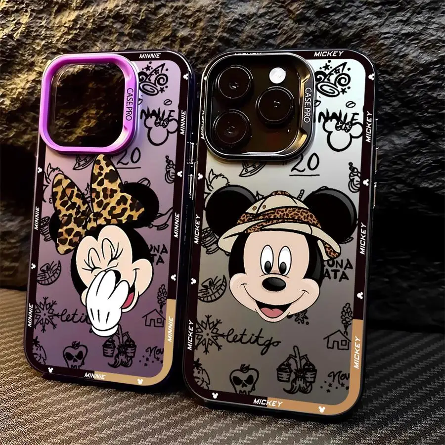 Disneys Leopard Mickeys Minnies Phone Case for Oppo A3x A60 A79 A98 A1 A78 A58 A38 A18 A57 A76 A36 A17 A94 A74 A55 4G 5G Matte