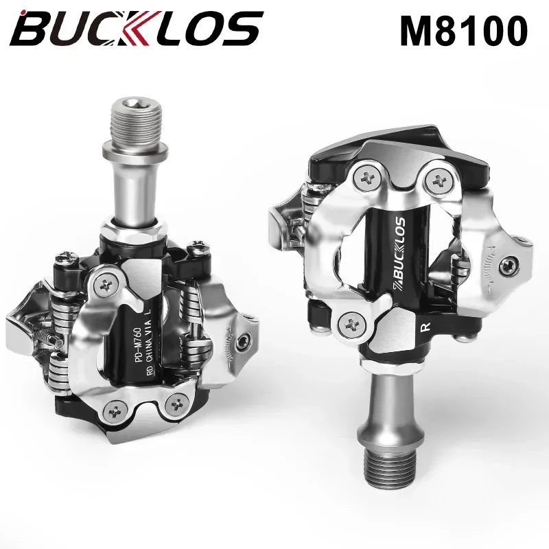 

BUCKLOS Self-Locking MTB Bike Pedals Non-slip Aluminium Alloy Bike Paddle for SPD System M8100 M9100 Bearing Clipless Pedal