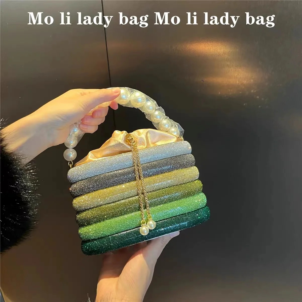 Women Elegant Handbag Luxury Metal Cage Glitter Shiny Rhinestones Diamond Evening Bag Wedding Party Clutch Purse Crossbody Bag