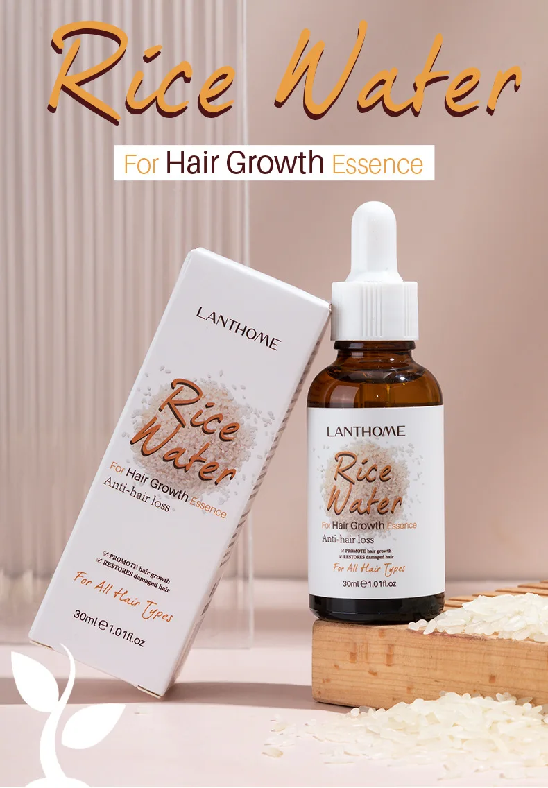 

30ml Rice Water for Hair Growth Essence Hair Regrowth Conditioner Treatment Restores Damaged Anti-loss Care Hair Growth Products