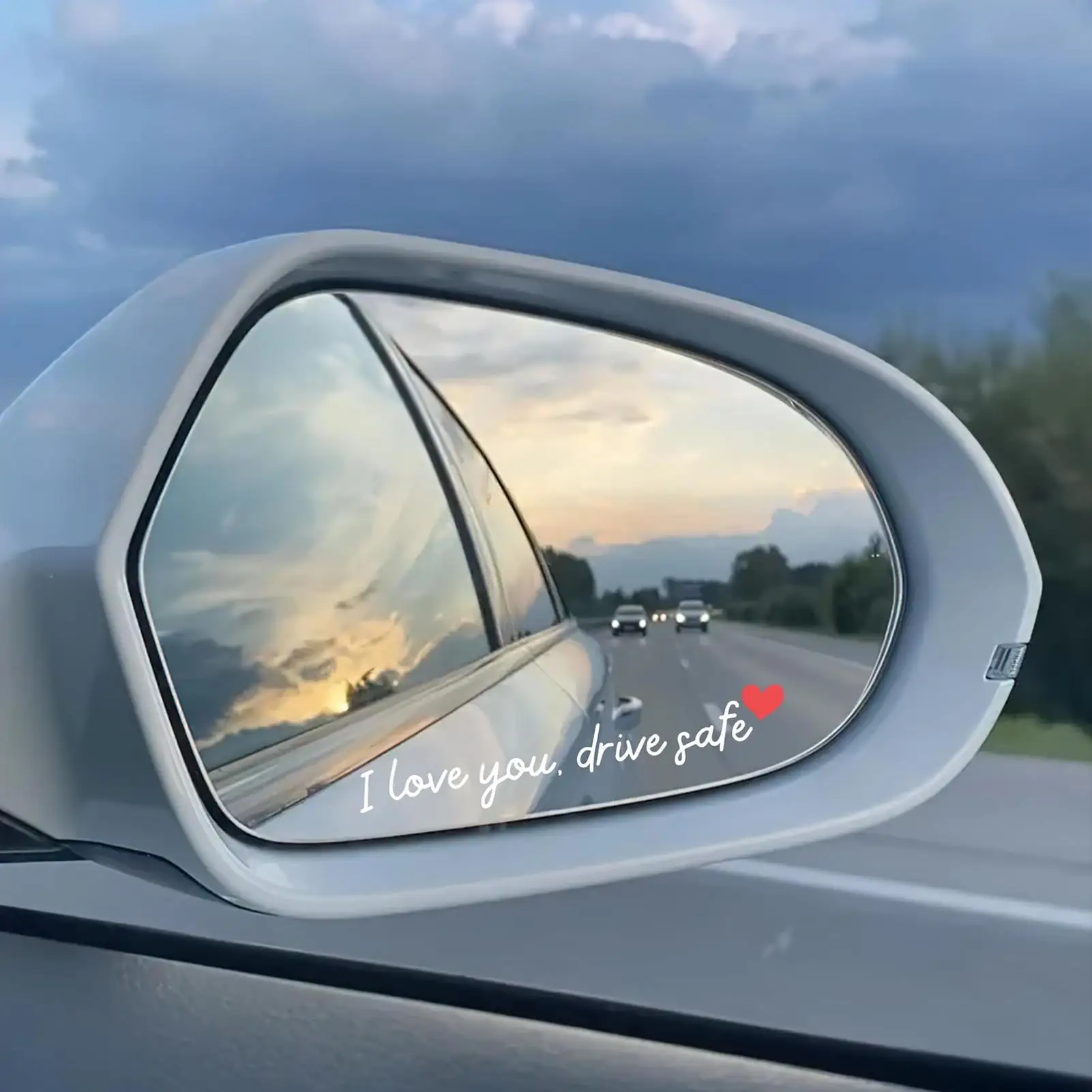 Rear View Mirror Sticker 3 Pieces Waterproof Automotive Accessories Car Stickers For Truck Laptop Interior Daily Commute Road view 3