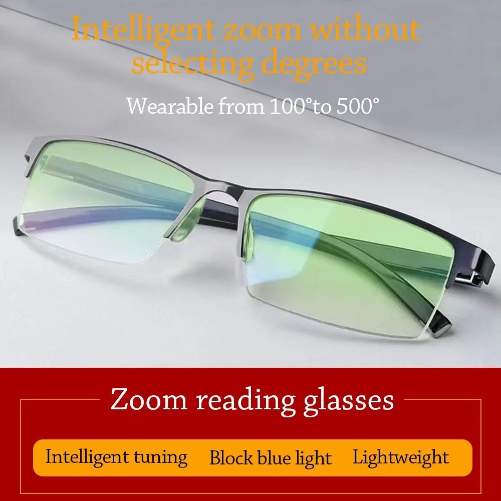 Autofocus Power Anti-Blue Light Reading Glasses Smart Anti Blue Ray Automatic Zoom Eyeglasses Ultralight PC Hyperopia Glasses