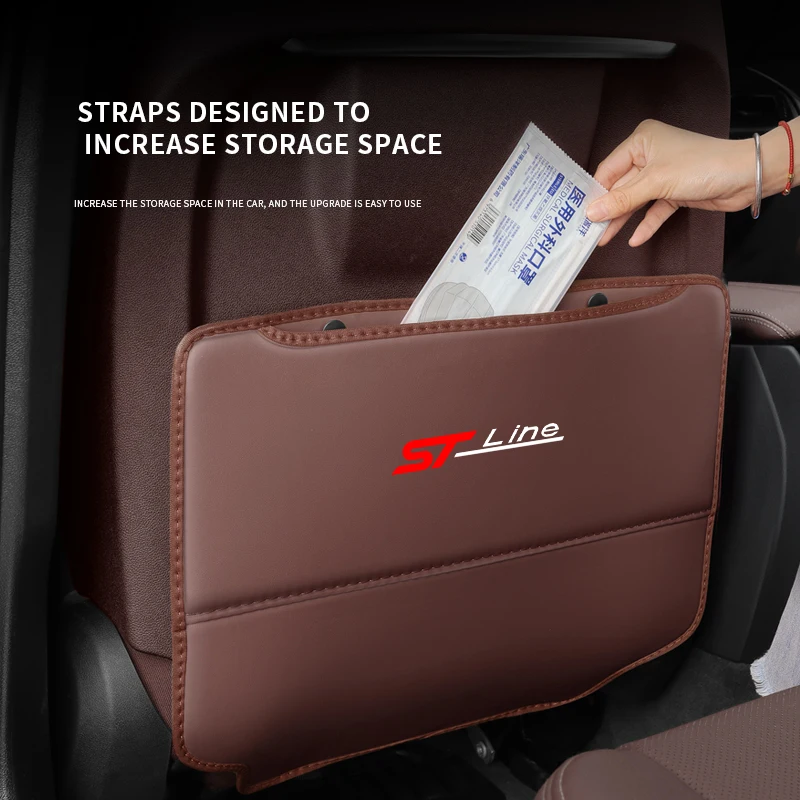 For Ford FOCUS ST Line Mondeo Fiesta Kuga Edge Ecosport Explorer Car Seat Backrest Anti-kick Pad Organizer Seat Back Storage Bag