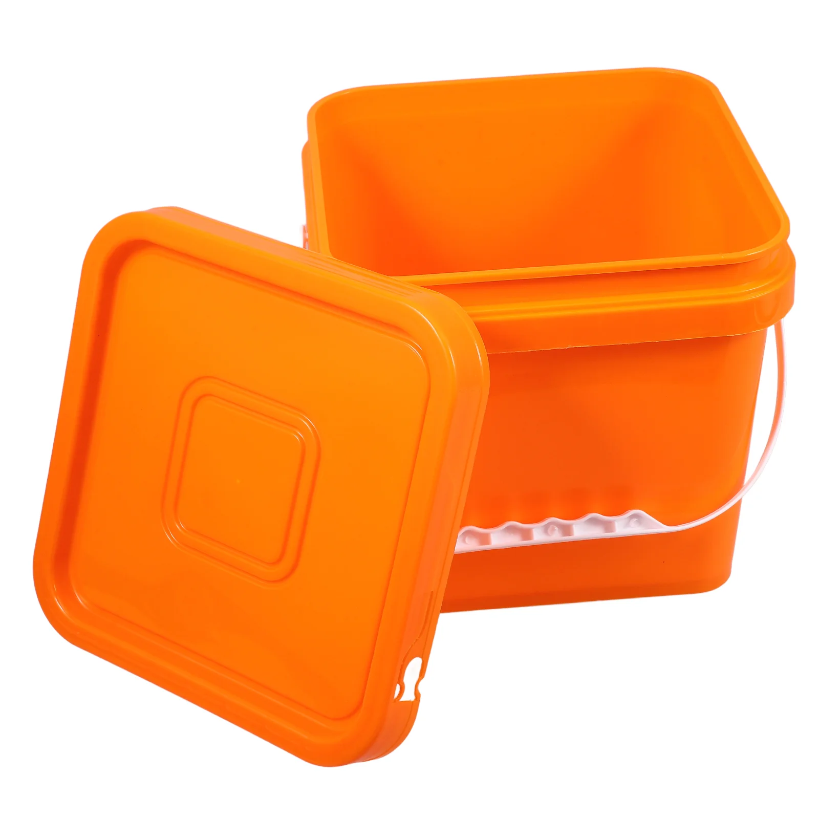 

Paint Bucket Container Bin with Lid Plastic Handle Pigment Cans Square Painting Holder