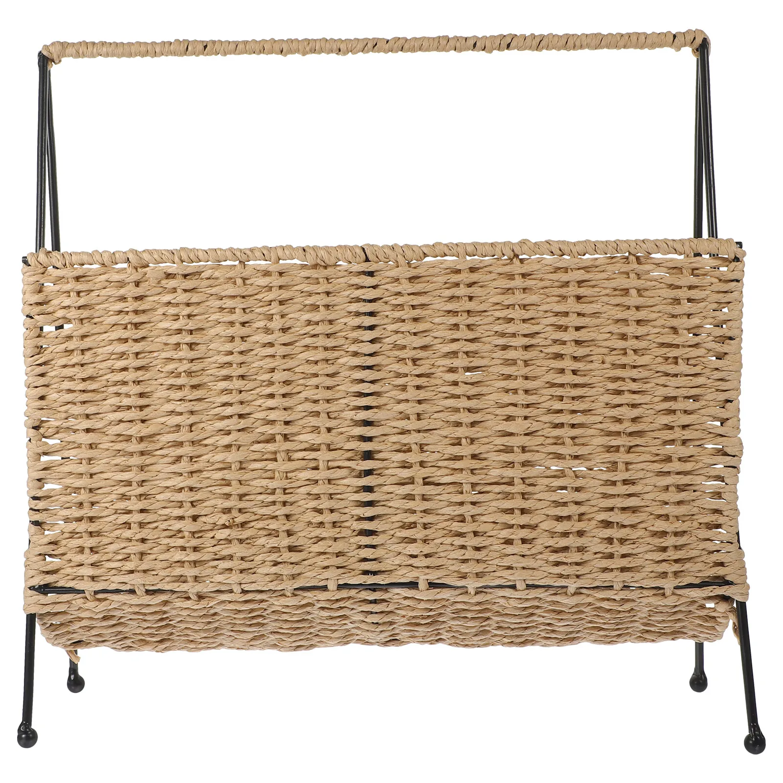 

Wicker Storage Basket Baskets Small Decor Dirty Clothes Wrought Iron Magazine Woven
