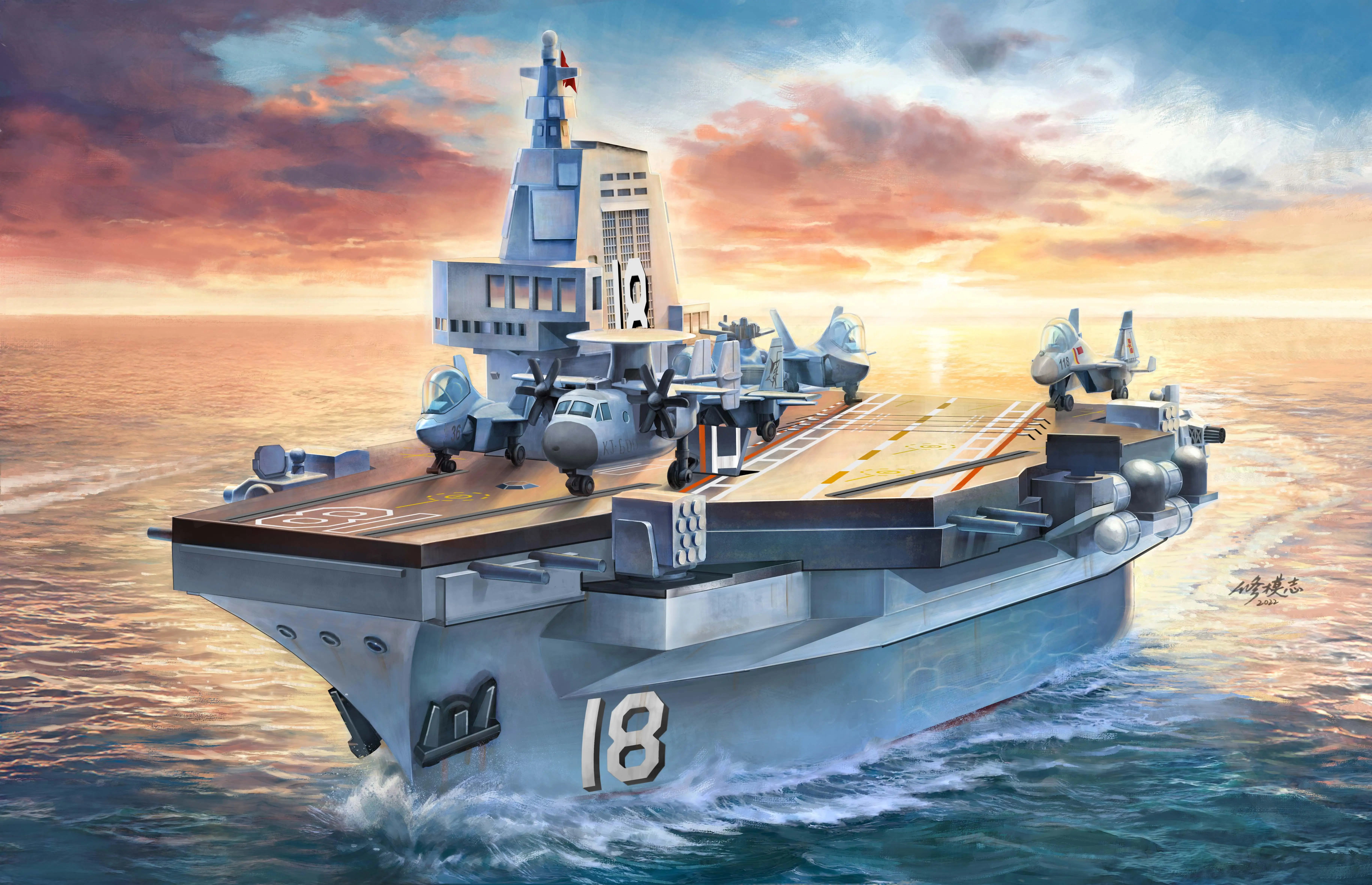 Tijgermodel 618 Pla Navy 003 Fujian CV-18 Vliegdekschip Tijger Model Kit