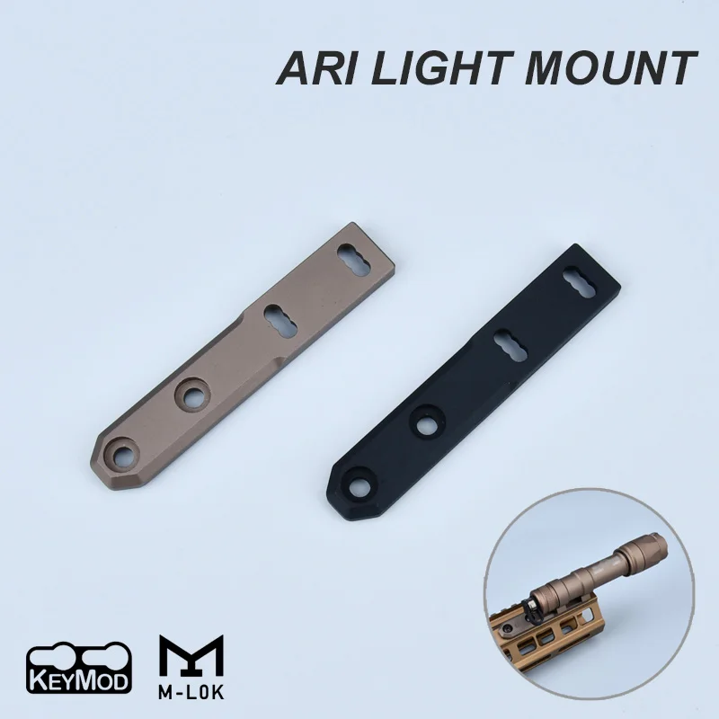 WADSN Airsoft Flashlight Base ARIS Inline Scout Light Mount Fit M-Lok Keymod Surefir M300 M600 PLHv2 Toy Weapon Light Side Rail