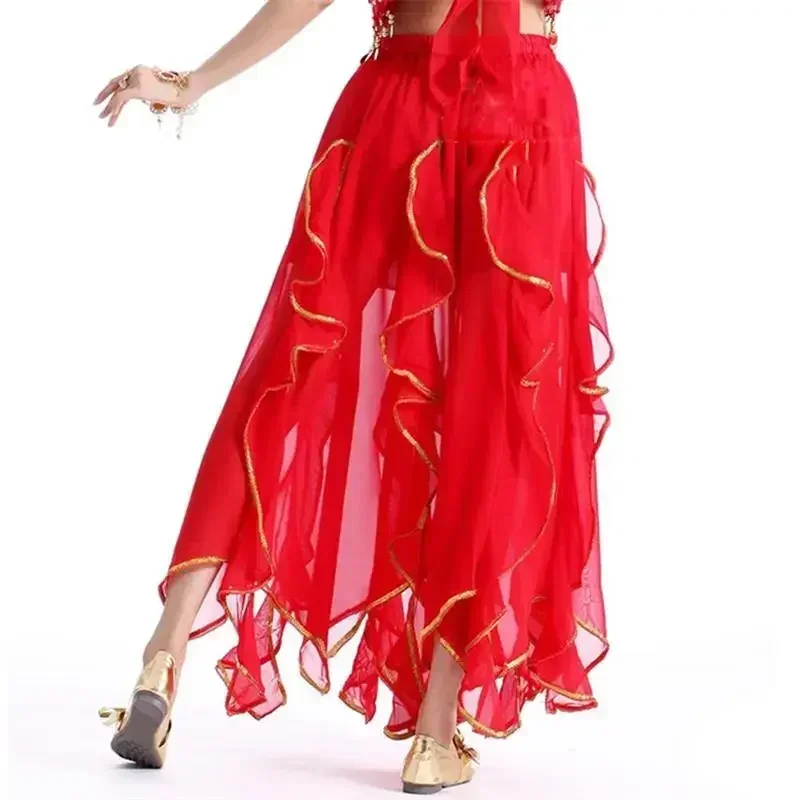 1pc ベリーダンススカート衣装インドダンサーロングスカート女性のセクシーなベリーダンスチェーンヒップスカーフ女性ショー衣装