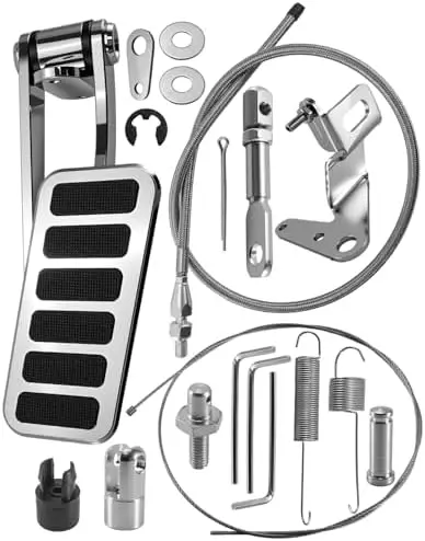 

Алюминиевая педаль акселератора из цельного сплава с 36-дюймовым тросом из нержавеющей стали – универсальная модель