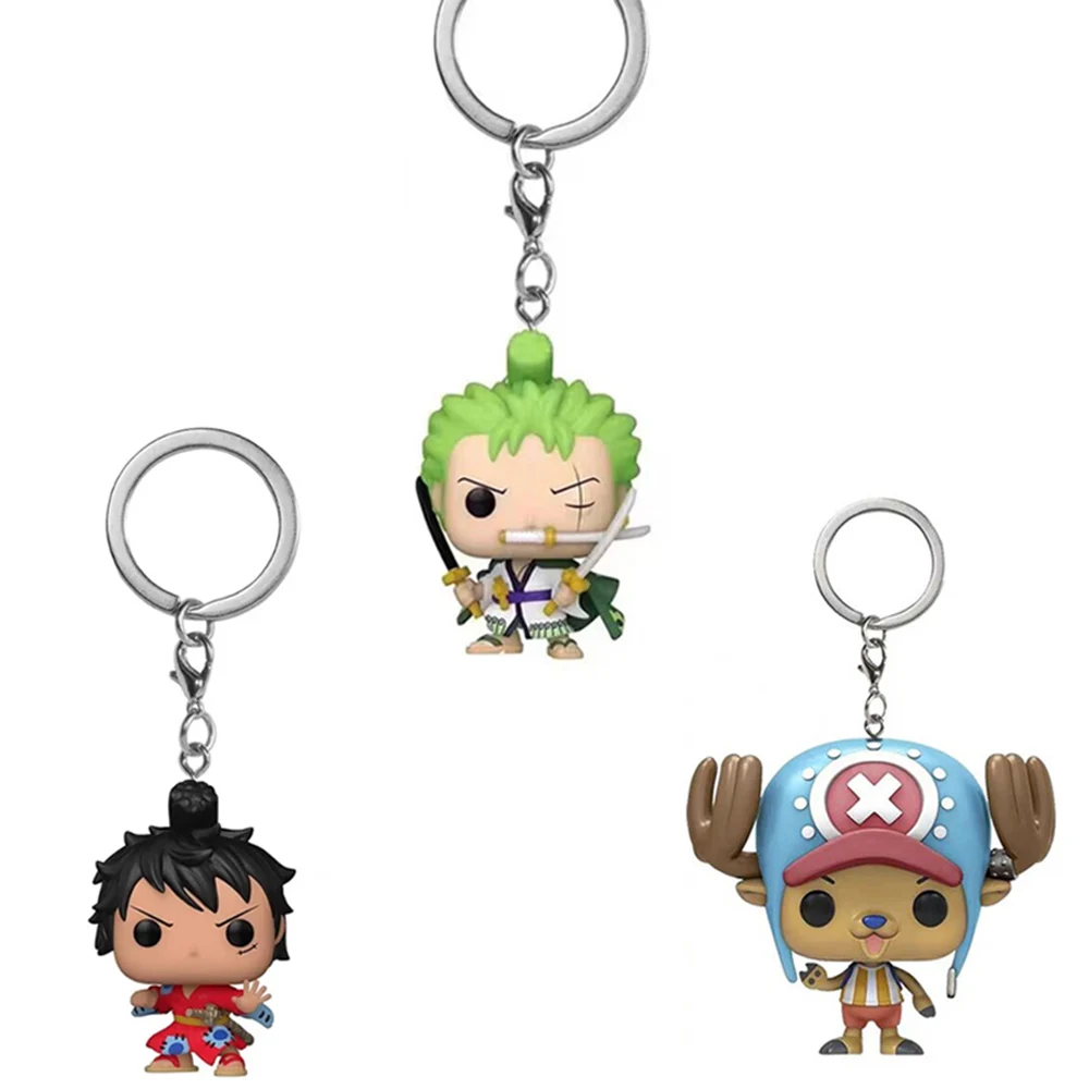 Nuevos Llaveros de Anime, Roronoa Zoro, Tony Chopper, Decoración de Dibujos Animados, Anillo para Llaves, Figuras de Acción, Juguetes para Niños, Regalos de Cumpleaños