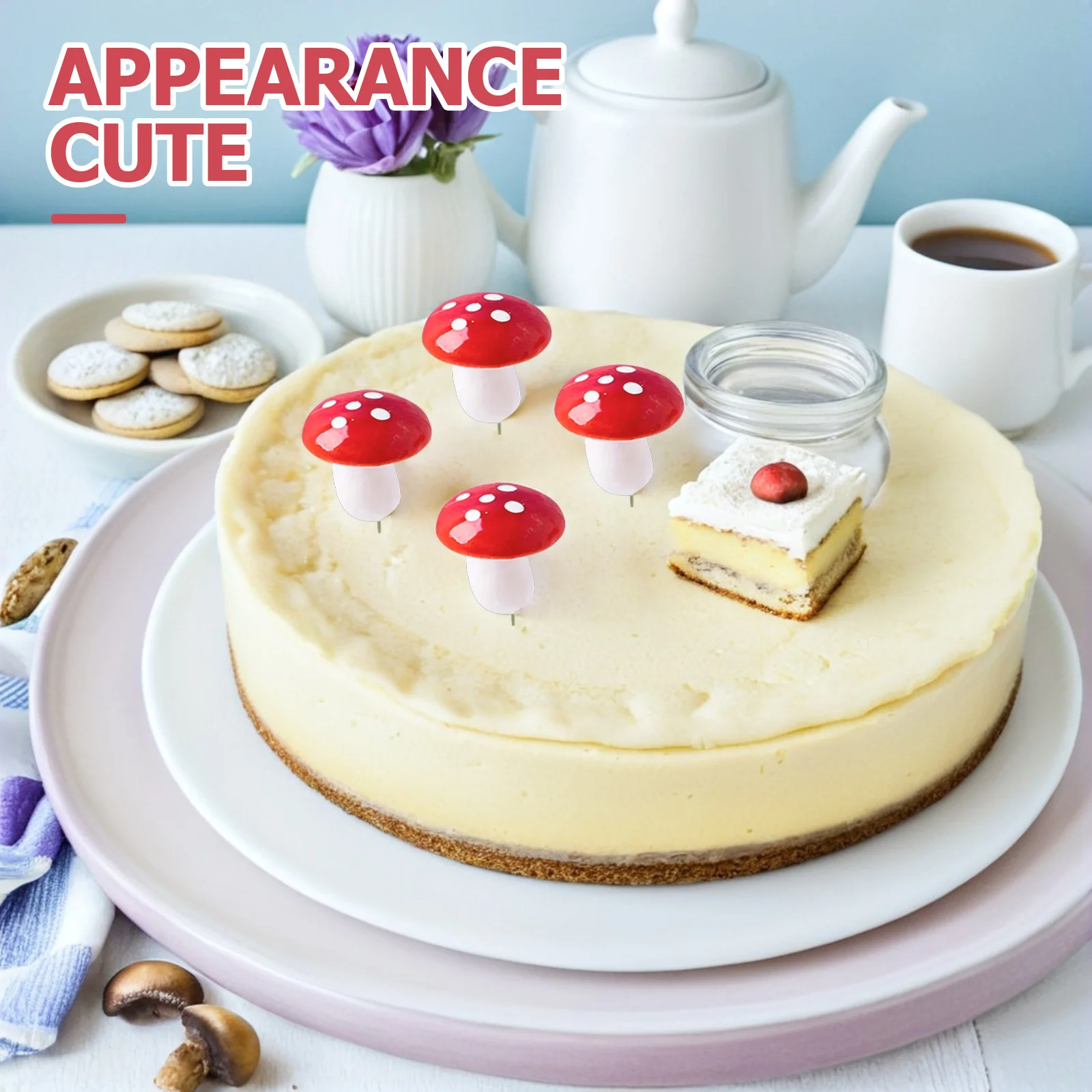 

30pcs Cake Decoration Picks Mushroom Foam Topper Diy Cupcake Dessert Insert Baking Decor Party Favors Cake Toppers