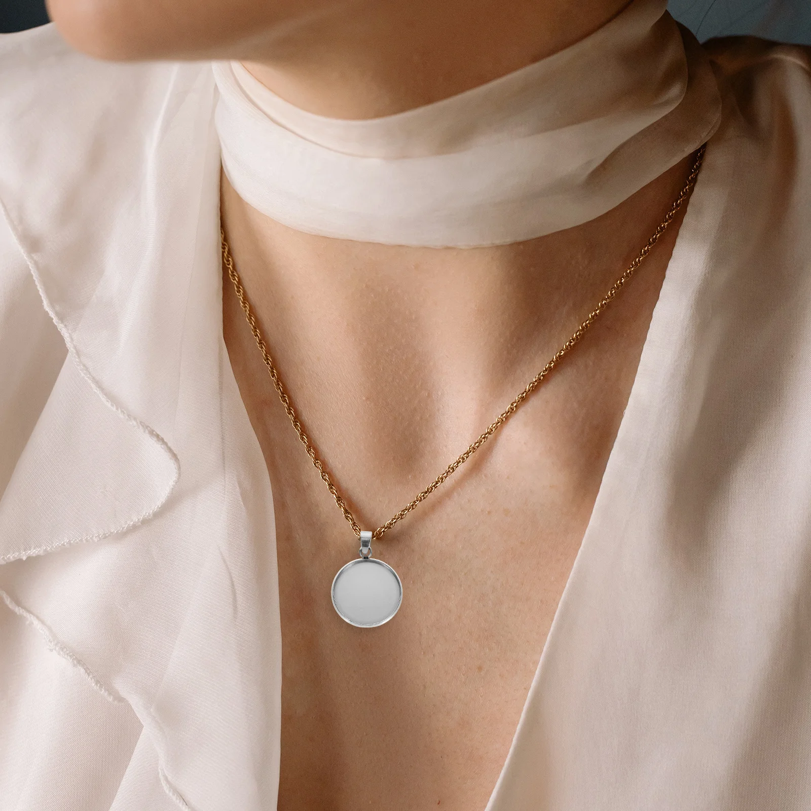 

20 шт., подносы для подвесок из нержавеющей стали для DIY, ожерелье, браслет, серьги, комплект, круглая пробковая основа, аксессуары для изготовления ювелирных изделий