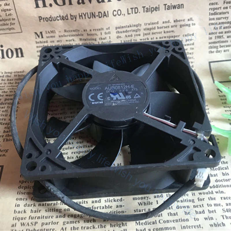V+   1PCS New for  Delta AUB0812H-E 8025 DC12V 0.3A 3 PIN Projector Cooling Fan#QW