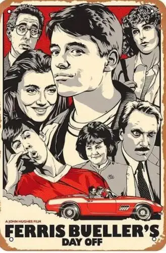 FERRIS BUELER'S DAY OFF MOVIE PROMO METAL TIN SIGN MOVIE WALL ART MAN CAVE sign