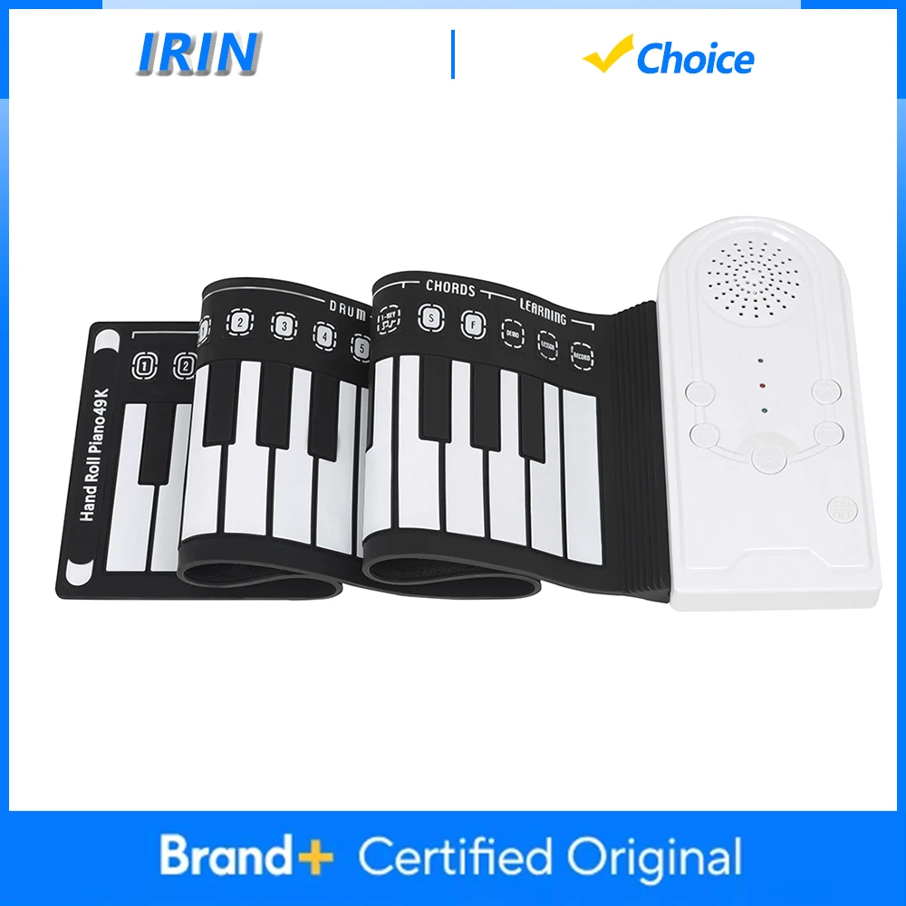49 مفاتيح البيانو الإلكتروني سيليكون اليد نشمر البيانو قابلة للشحن ميدي لوحة المفاتيح آلة موسيقية المدمج في المتكلم 16 نغمة