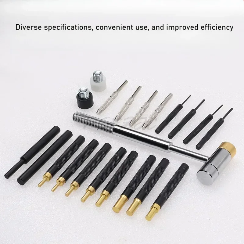 21 Pcs Set of Punch Heads Double-sided Copper Hammer Punch Sets Mechanical Maintenance Tools Punching Pins Punching Tools