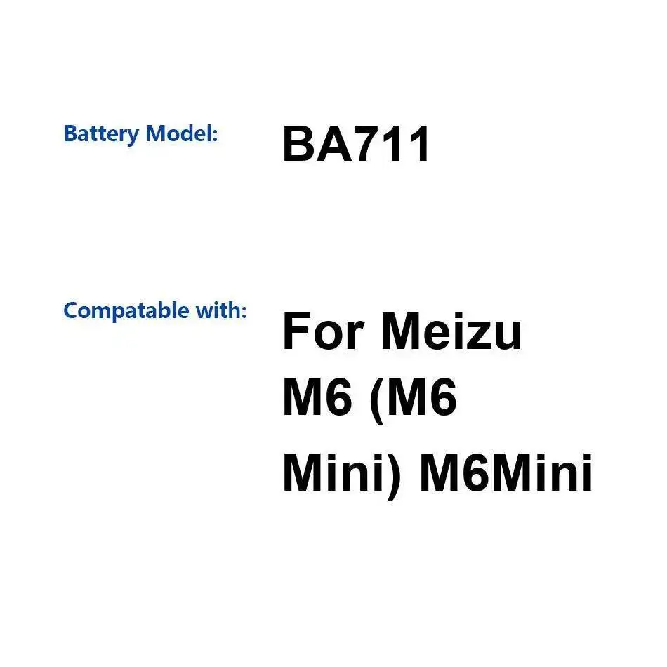 

3020 мАч для Meizu M6 M6mini, аккумулятор для мобильного телефона, высокая эффективность, высокая емкость BA711