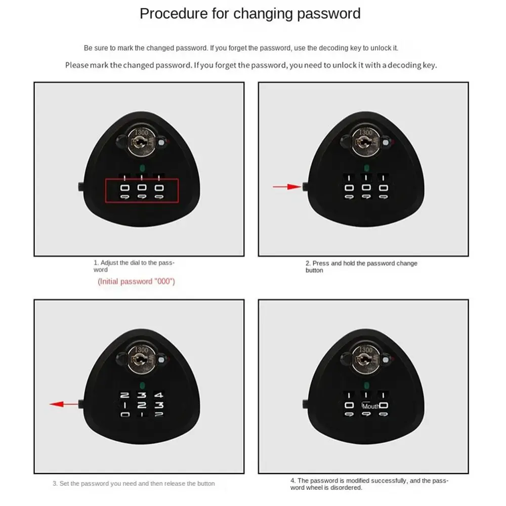 قفل مع 3 رموز رقمية لكلمة المرور ، قفل مضاد للسرقة ، أمان للخزانة ، صندوق البريد ، الخزانة ، الدرج ، الأجهزة ، سبائك الزنك #6