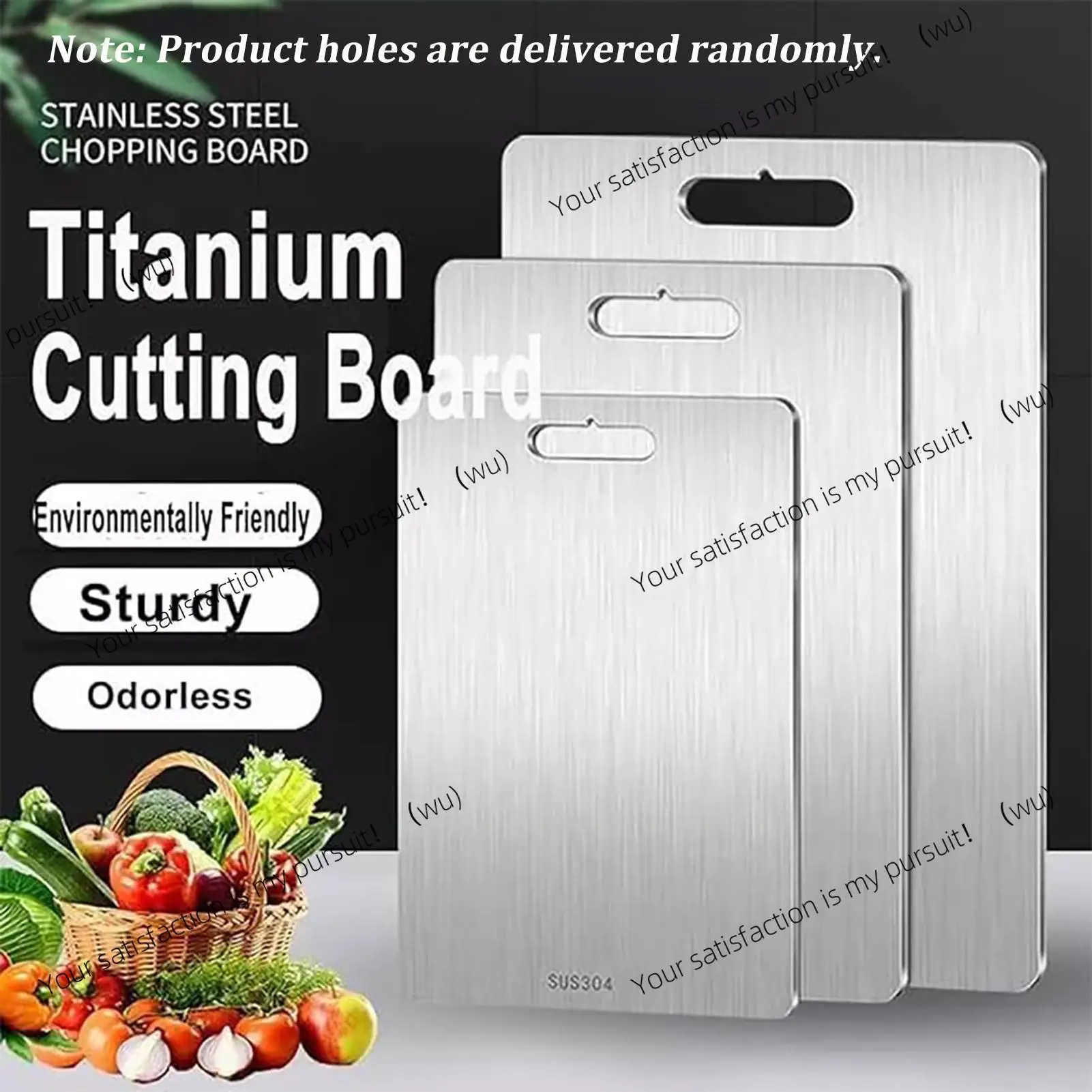 Double-Sided Titanium Cutting Board Food Grade Kitchen Mat, Portable Serving Tray For Meat Vegetable Cheese Preparation Supplies