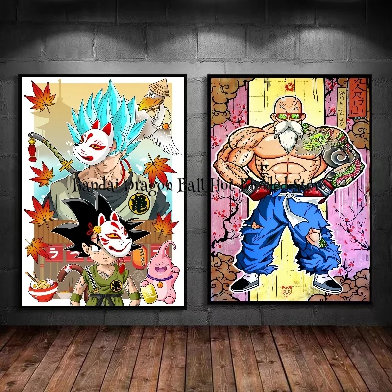 Canvas Painting Japan Classic Anime Dragon Ball Super Saiyan Sun Goku Art Print Pictures Home Living Room Decor HD Posters Wall