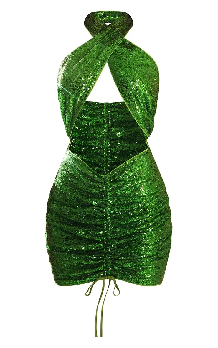 Bodycon Jurk Formele Jurken Vrouw Chic Gepolijst Samen Goed Vervaardigd Verfijnde Jade Gekerfde Hals Blouson Drop Taille Dag