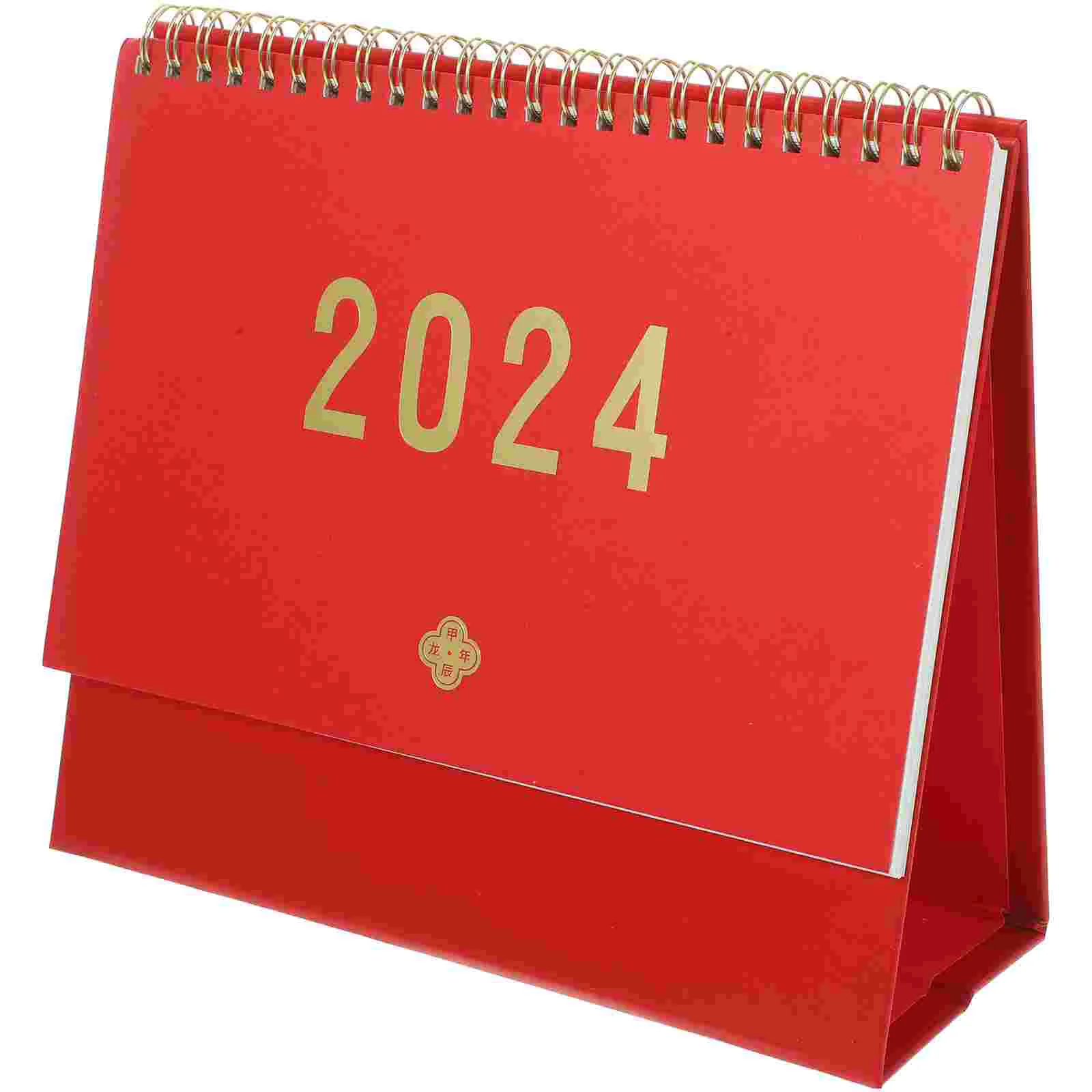 2024 Desk Calendar Creative Simple Ornaments Business Check-in Planner Medium White Daily Use Standing Table Decor Decorative