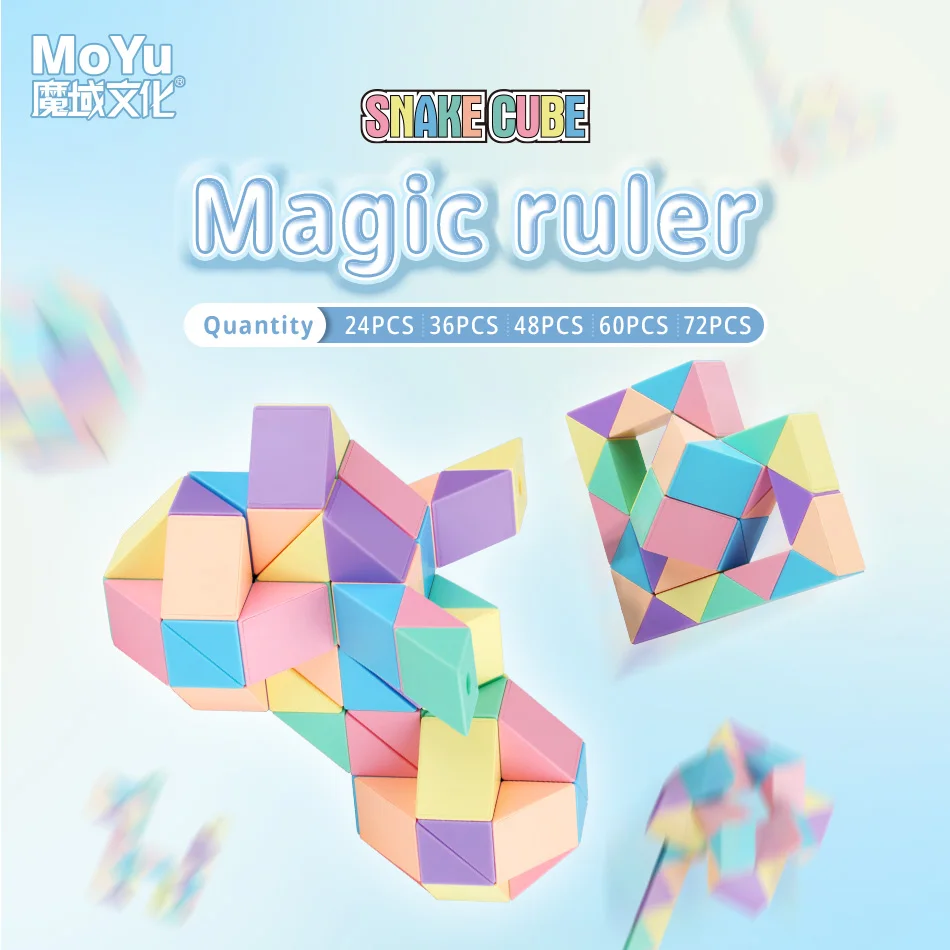 MOYU Makaron Magic Ruler 24-72 Segments Creative Puzzle Toys Kids Transformable Games Children Magic Snake Ruler