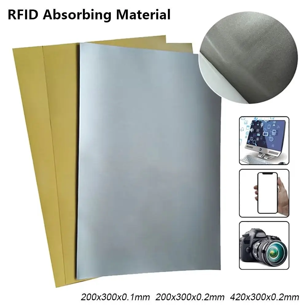 1Roll RFID NFC Microwave Shielding Absorbing Material Low High Frequency Single-sided Adhesive Antimagnetic Sticker 3 Sizes