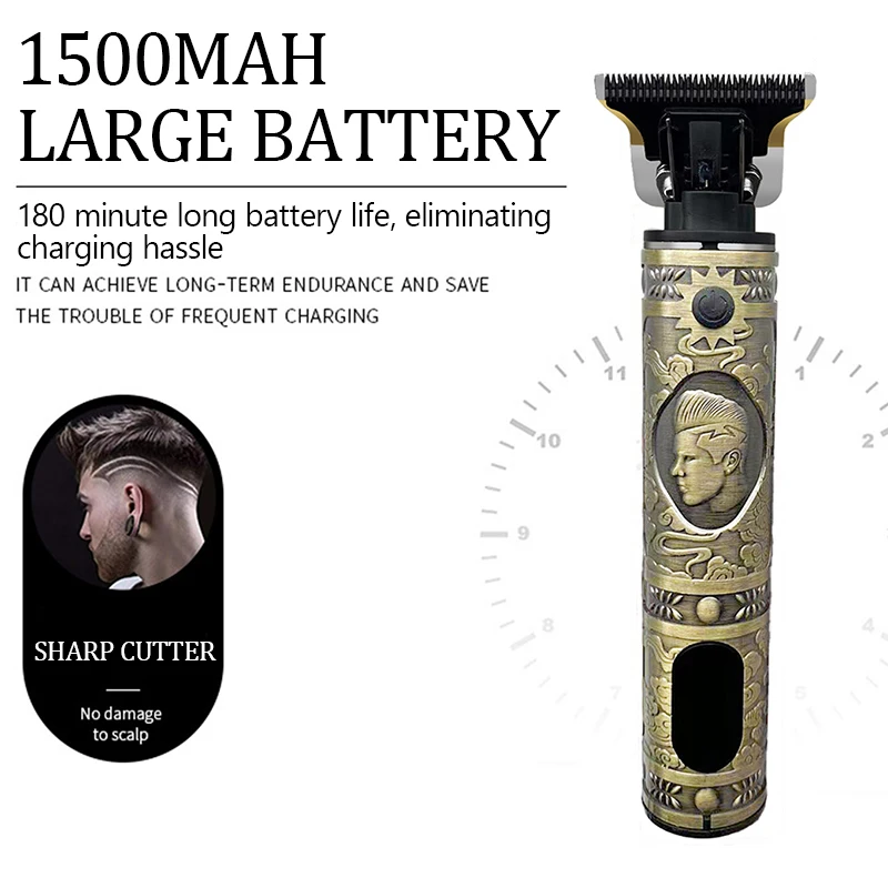 Kemei-cortadora de pelo eléctrica inalámbrica profesional, Kit de aseo, máquina para cortar el pelo, recortadora de barba