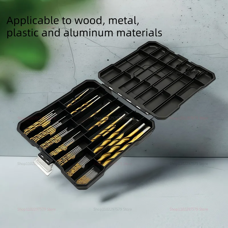 Zestaw 99 wierteł krętych z tytanu, wiertła ze stali szybkotnącej do drewna, żeliwa i metalu, antykorozyjne i trwałe.