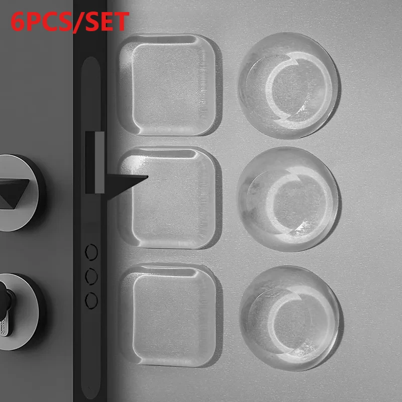6 Stück selbstklebende Türaufkleber, kollisionssicher, für Schrank, Kühlschrank, Tür, echt geräuschlos, transparent, wasserdicht, Wandaufkleber