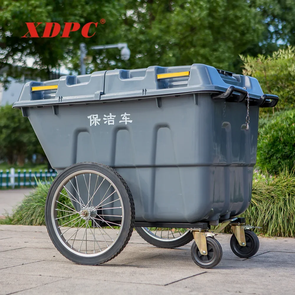 Industry Mobile Outdoor 400 Liter Plastic Garbage Container Dustbin