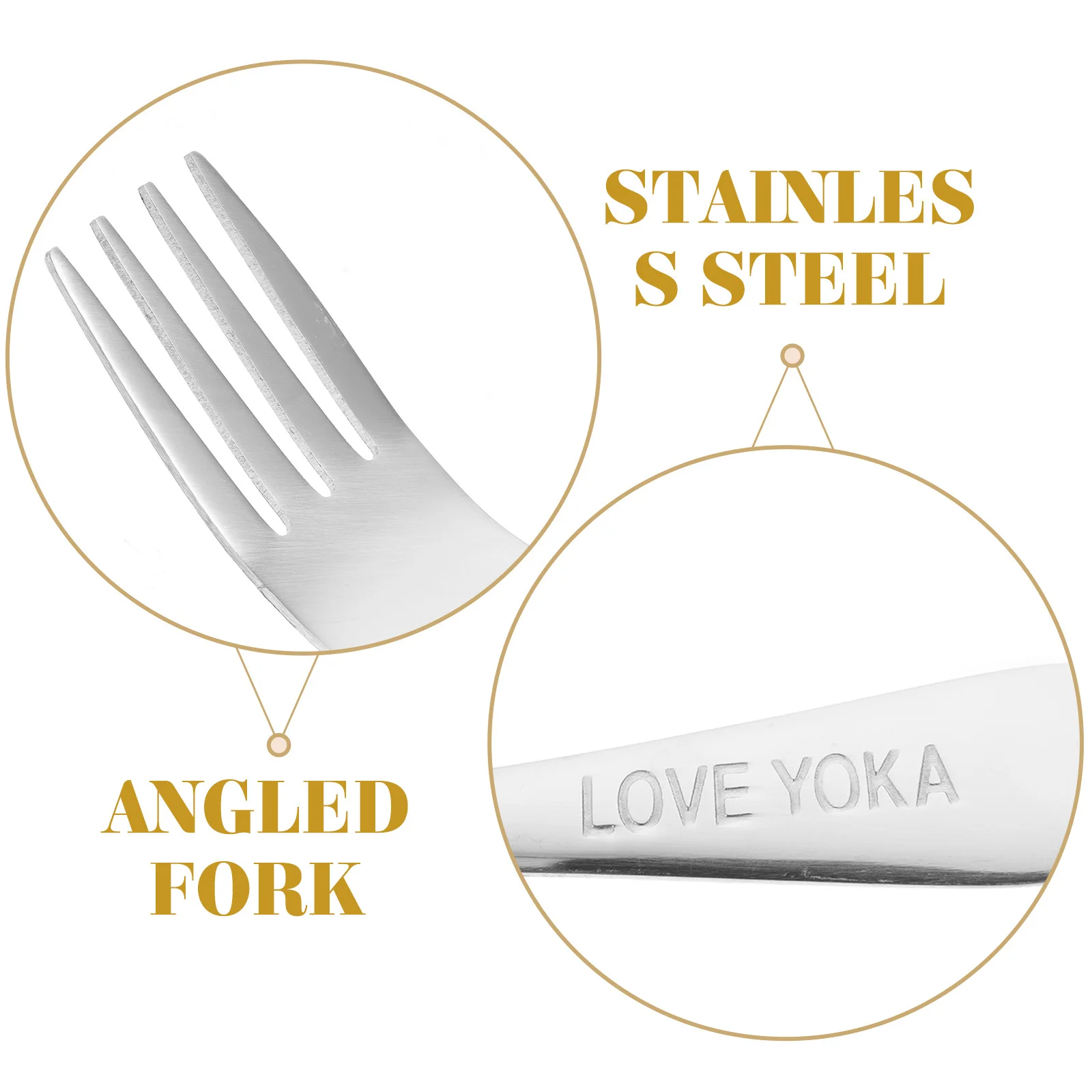 

Angled Fork Stainless Steel Curved Utensil For Elderly Patients Right Hand Self-Feeding Lightweight Durable Rust-Proof Auxiliary