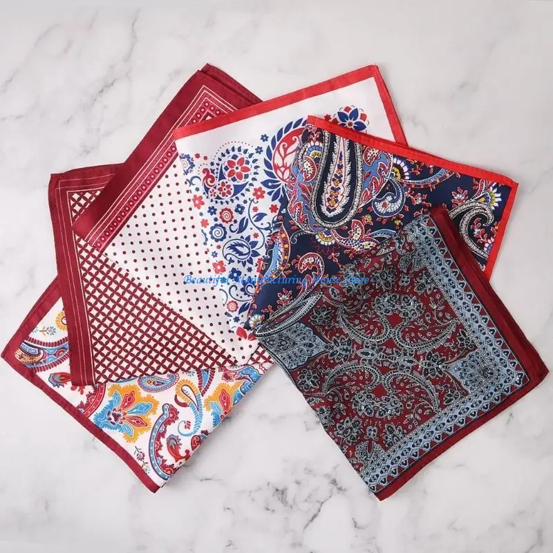 E56A Khăn Túi Mềm Hình Vuông Hoa Khăn Hankies Đám Cưới Mềm Mại Cho Chú Rể