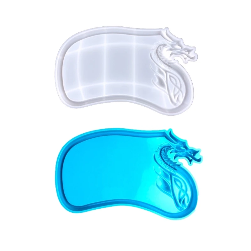 Q0KE Dragon Head Shaped Cup Tray Molds Jewelry Tray Moulds Resin Casting Moulds Silicone Molds for DIY Hand Making Trays