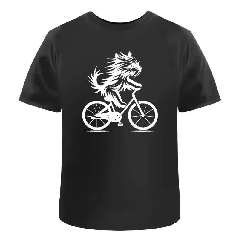 Yorkshire Terrier Riding Bicycle' Cotton T Shirt Ta049356