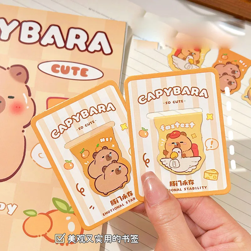 60 teile/los kawaii capybara magnet lesezeichen niedliche Büroklammer buchmarke für bücher schul bürobedarf schreibwaren geschenk