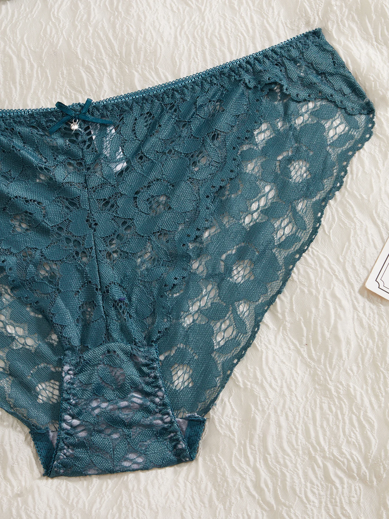 Sexy Dessous-Set für Damen, Spitze, Patchwork, einfarbig, mit Schleife, Strasssteinen verziert, Push-up-Effekt, doppelte Träger, ungefüttert, bequeme Unterwäsche, Spitze, halbtransparent, atmungsaktive Unterhose. – Detail 34