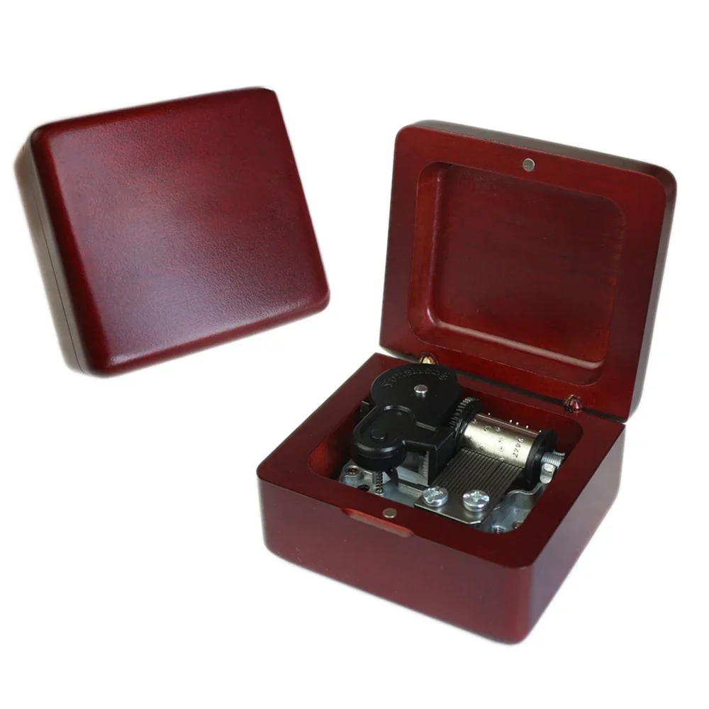 

Professional Wholesale Wine Red Wooden Music Box Movie Game Popular Davy Jones Melody Music Creative Marketing Gift