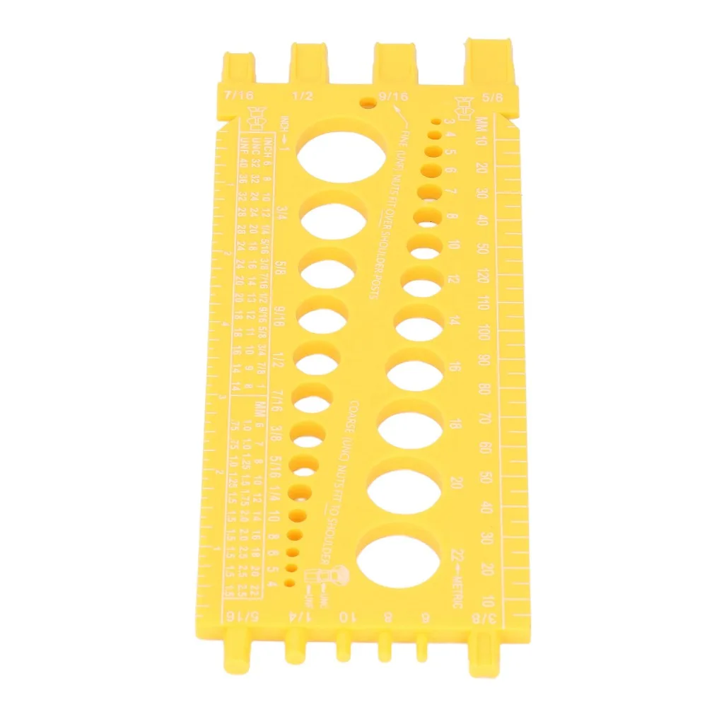 Portable Portable Bolt Measuring Tool Inch Scale Yellow /Green Bolt Thread Gauge Millimeter Scale Nut Bolt Gauge Machine Work